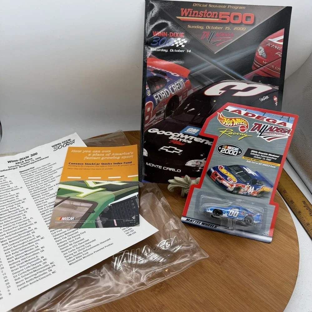 Vtg 2000 Winston 500 Talladega Program Hot Wheels Lot Dale Earnhardt Last Win